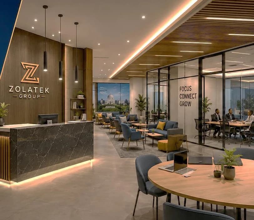 Zolatek construction office photograph showing a completed workspace interior