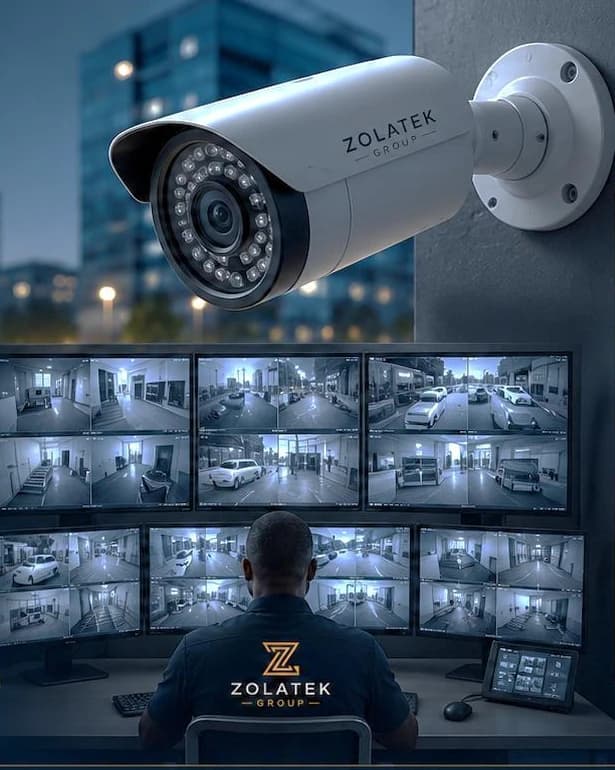 Zolatek protection photograph showing a CCTV security camera in operation